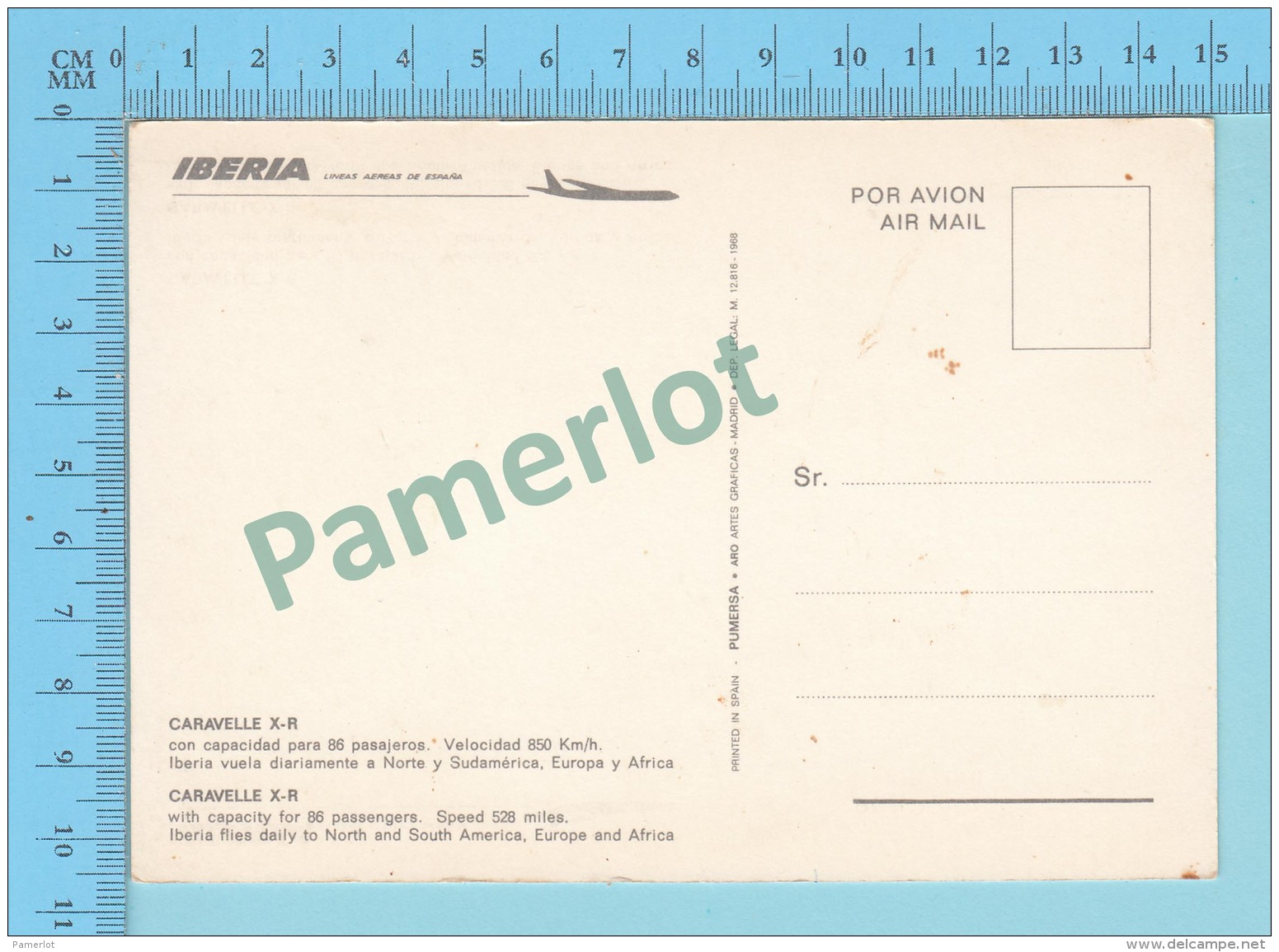 Avion  - Air Iberia, Caravelle X-R  86 Passager  -  2 Scans - 1946-....: Modern Era