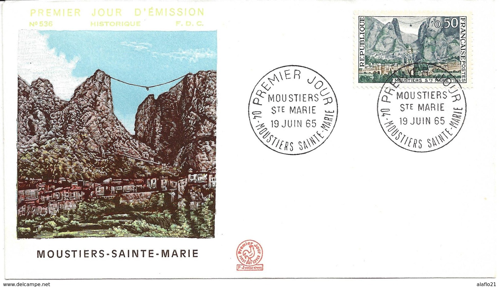 ENVELOPPE 1er JOUR - FDC - N° 1436 - MOUSTIERS STE MARIE - 1960-1969