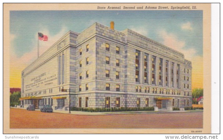 Illinois Springfield State Arsenal Second And Adams Street Curteich - Springfield – Illinois