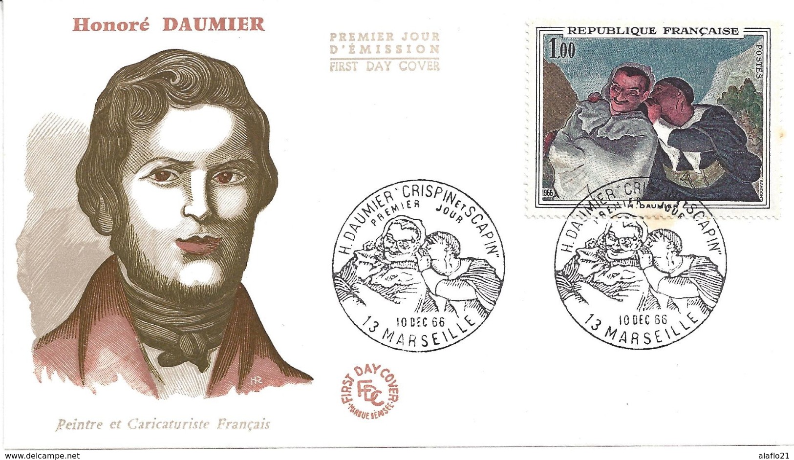 ENVELOPPE 1er JOUR - FDC - N° 1494 - HONORE DAUMIER - MARSEILLE - 1960-1969