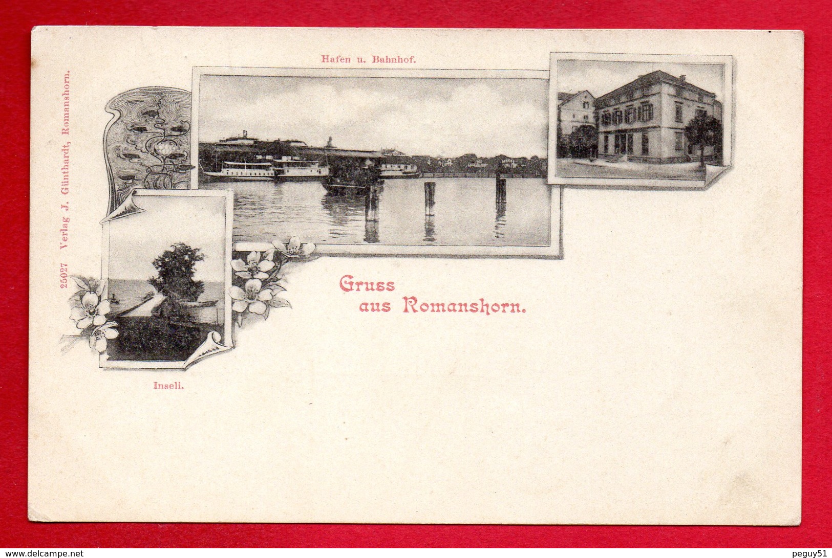 Gruss Aus Romanshorn. Hafen, Bahnhof, Inseli.  ( Port, Gare Et Embarcadère Inseli) Ca. 1900 - Romanshorn