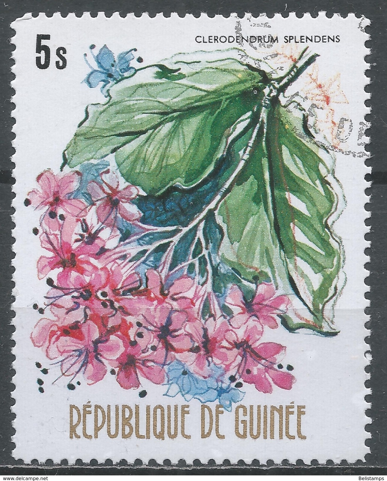 Guinea 1974. Scott #668 (U) Clerodendrum Splendens, Flower * - Guinée (1958-...)