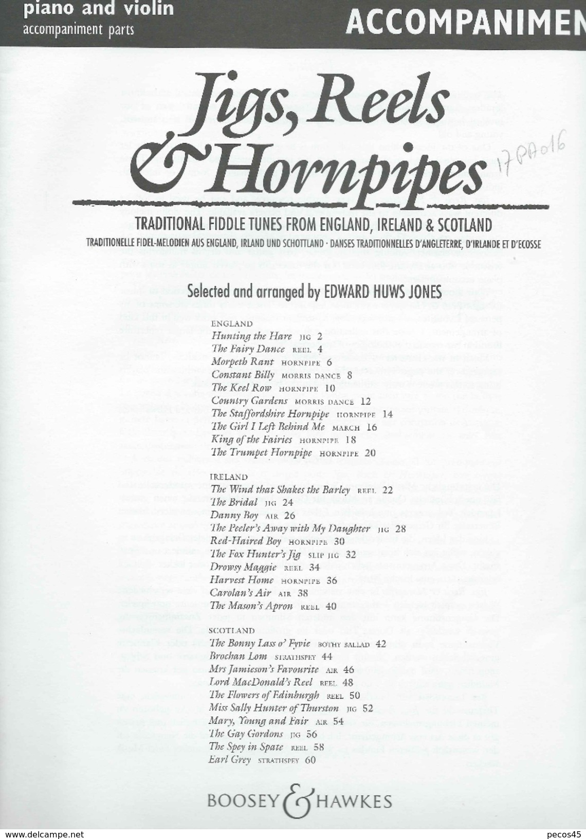 "JIGS, REELS & HORNPIPES" - Editions Boosey & Hawkes / London - 1992. - Volksmusik