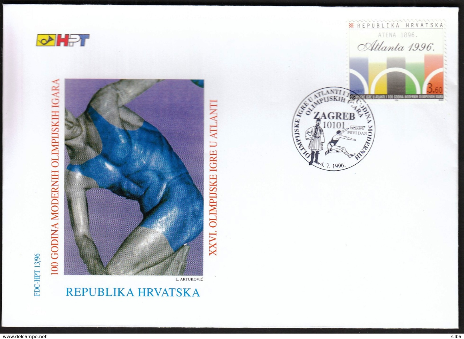 Croatia Zagreb 1996 / 100 Years Of The Olympic Games / Olympic Games Atlanta / FDC - Ete 1996: Atlanta