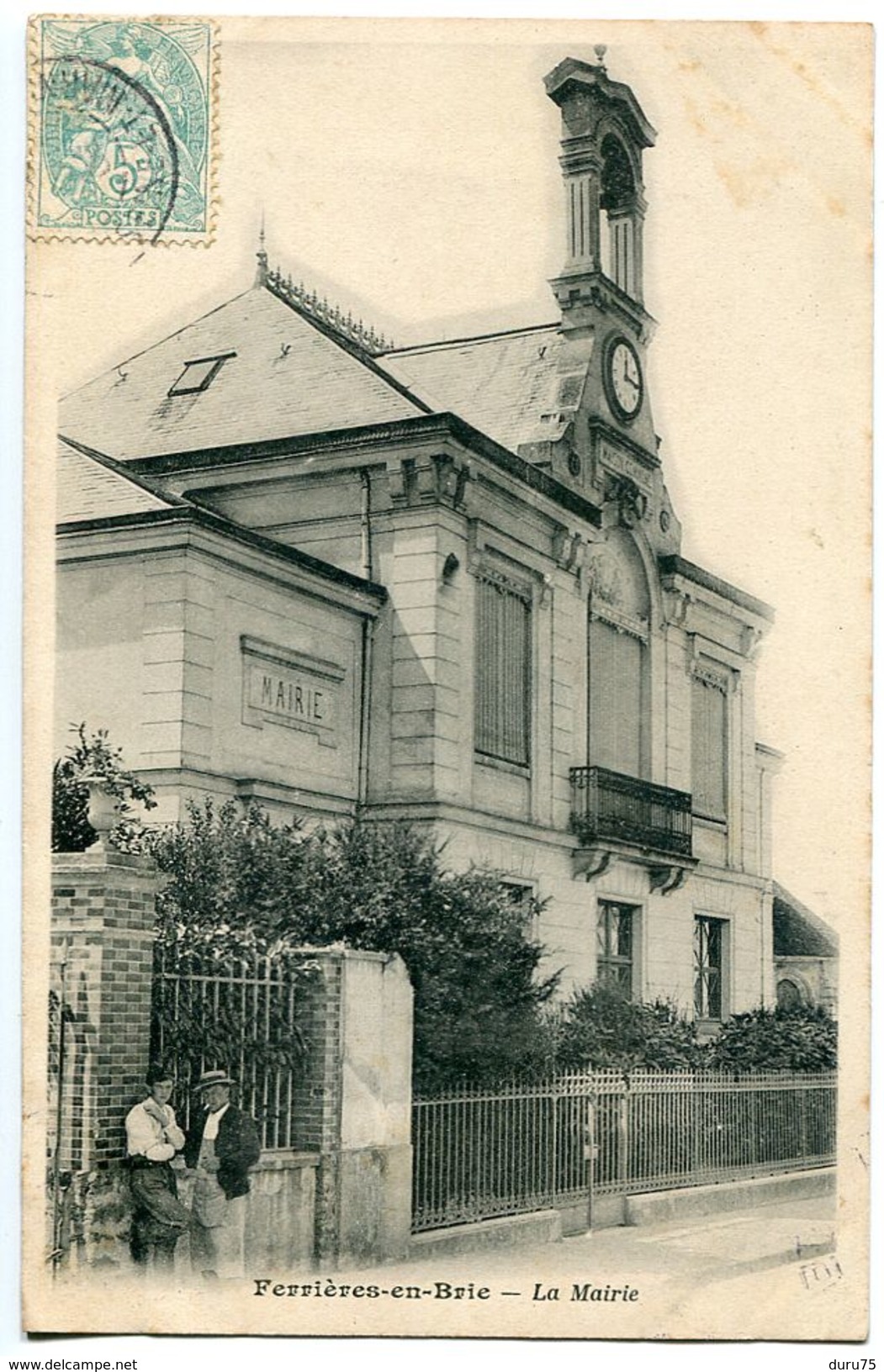 LOT 2 CPA 1906 - FERRIERES En BRIE La Mairie ( Rue Animée ) Et Le Château - Voyagé 1906 - Other & Unclassified