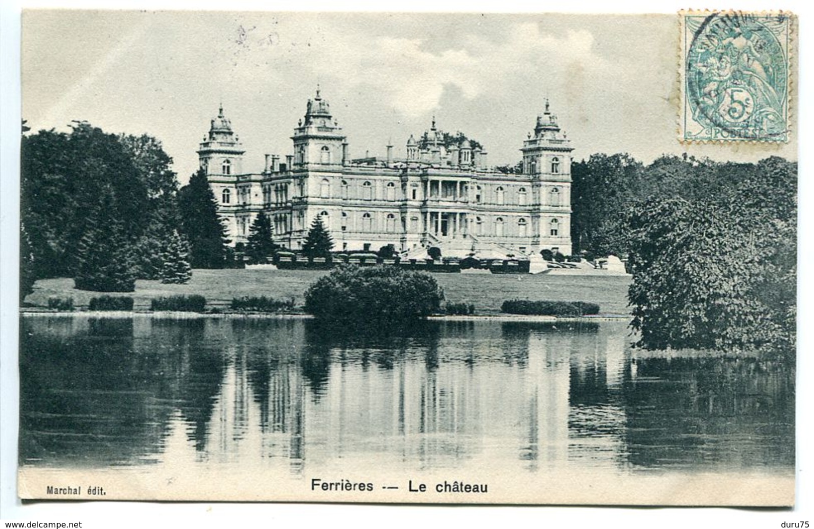 LOT 2 CPA 1906 - FERRIERES En BRIE La Mairie ( Rue Animée ) Et Le Château - Voyagé 1906 - Other & Unclassified