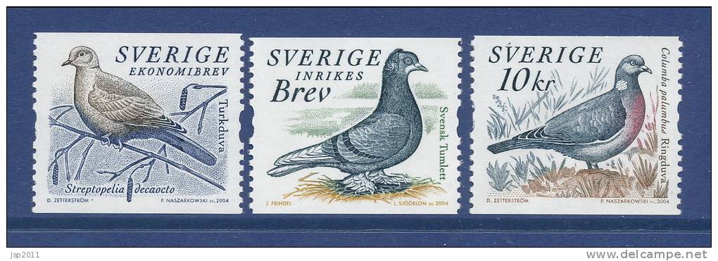 Sweden 2004 Facit #  2433-2435. Pigeons, MNH (**) - Neufs