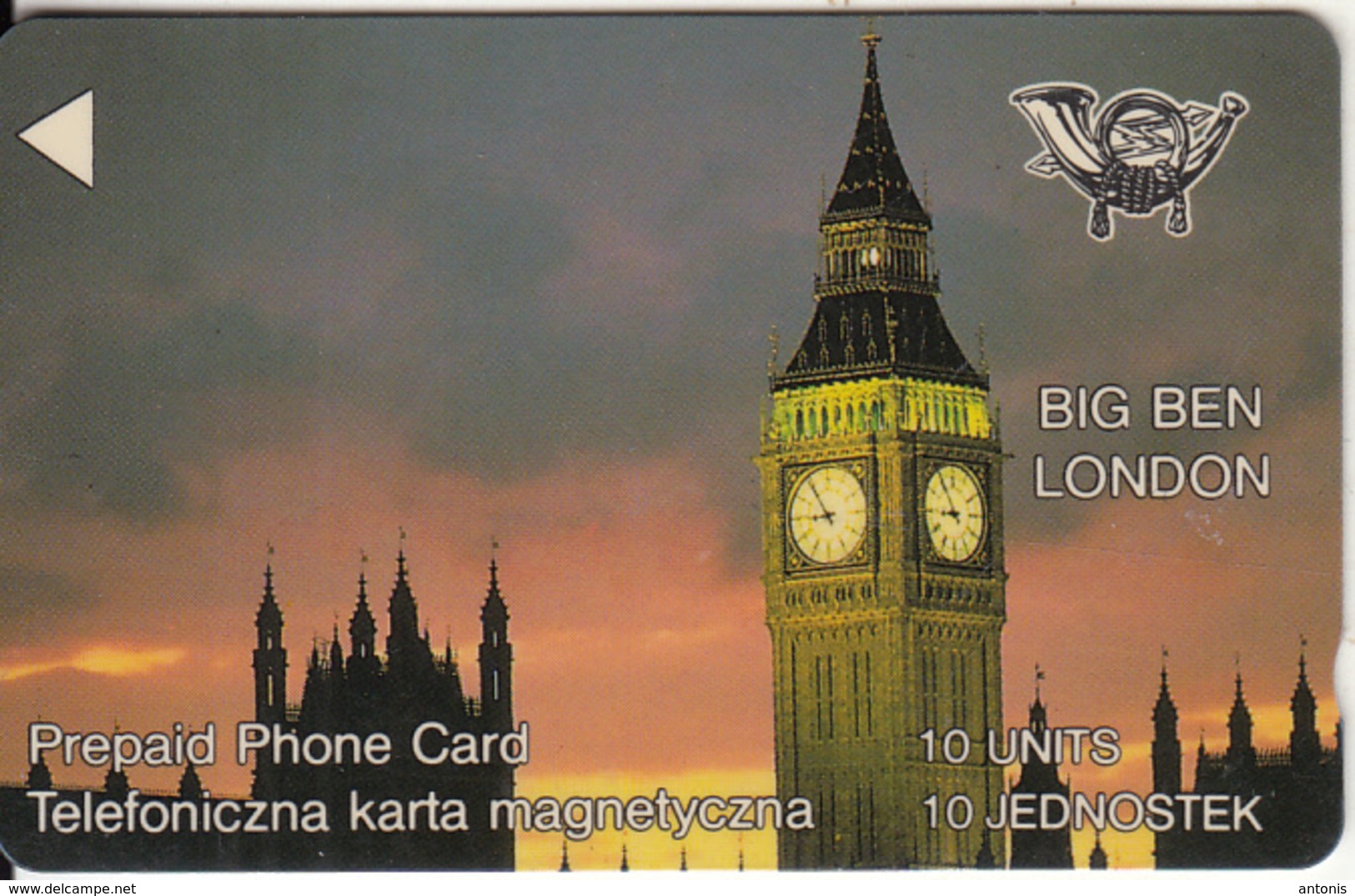 POLAND(GPT) - Big Ben/London, First Issue 10 Units, CN : 1POLA, Tirage 15000, Used - Polonia