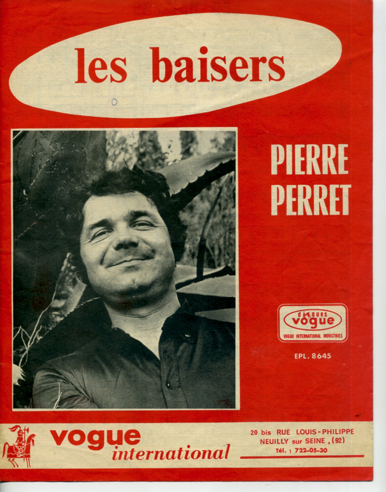 61-80 PARTITION PIERRE PERRET LES BAISERS 1968 PIANO GUITARE - Sonstige & Ohne Zuordnung