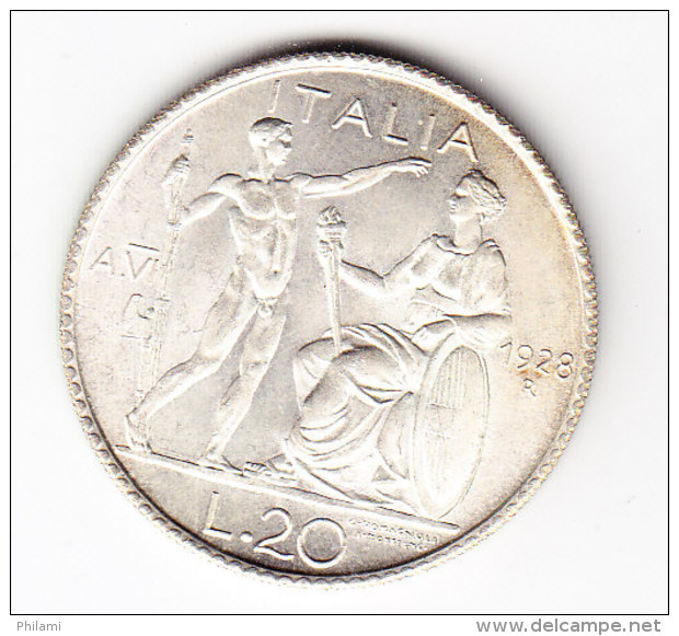 ITALIE KM 69 1928R A.VI 20L, FAKE NOT IN SILVER . (B424) - 1900-1946 : Victor Emmanuel III & Umberto II