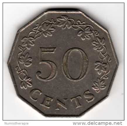 Malte : 50 Cents 1972 : 10 Pans 10-sided - Malta