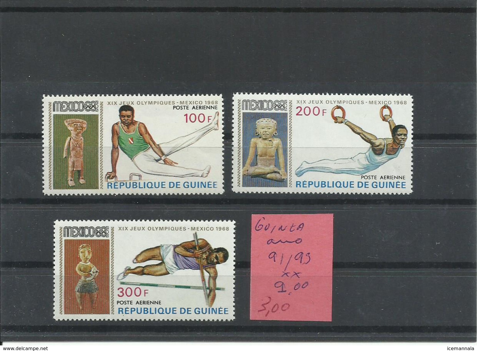 GUINEA YVERT AEREO  91/93    MNH  ** - Verano 1968: México