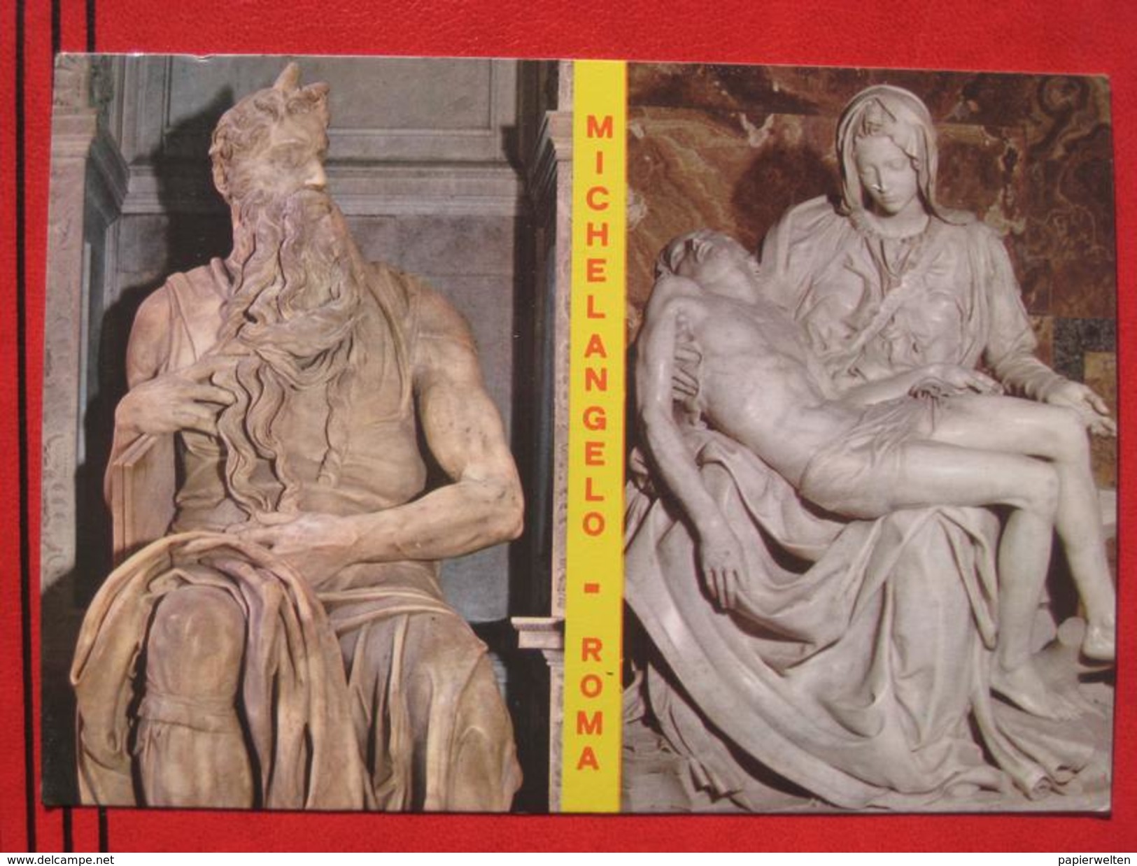 Roma / Citta Del Vaticano (RM) - Zweibildkarte: "Michelangelo - Roma": Pieta + Mose - Vatikanstadt