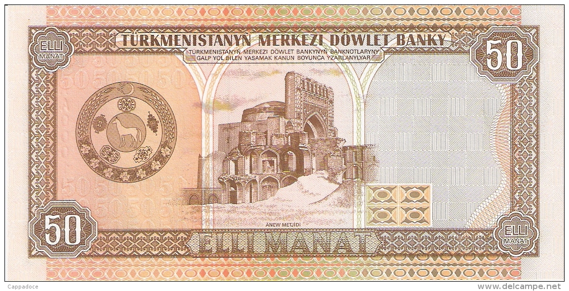 TURKMENISTAN   50 Manat   ND (1993)   P. 5a   UNC - Turkmenistan