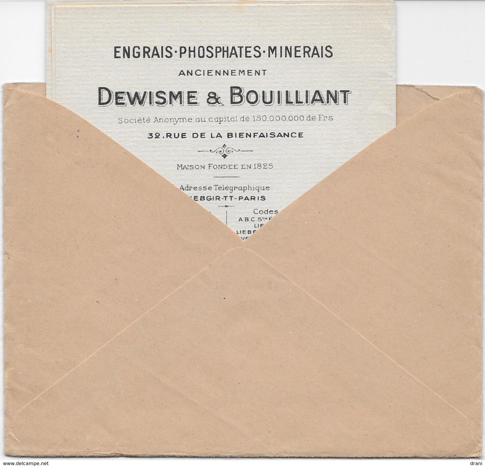 Env. Dewisme & Bouilliant 1955 (avec Correspondance) - Perf. BD 67 Sur 883 - Autres & Non Classés