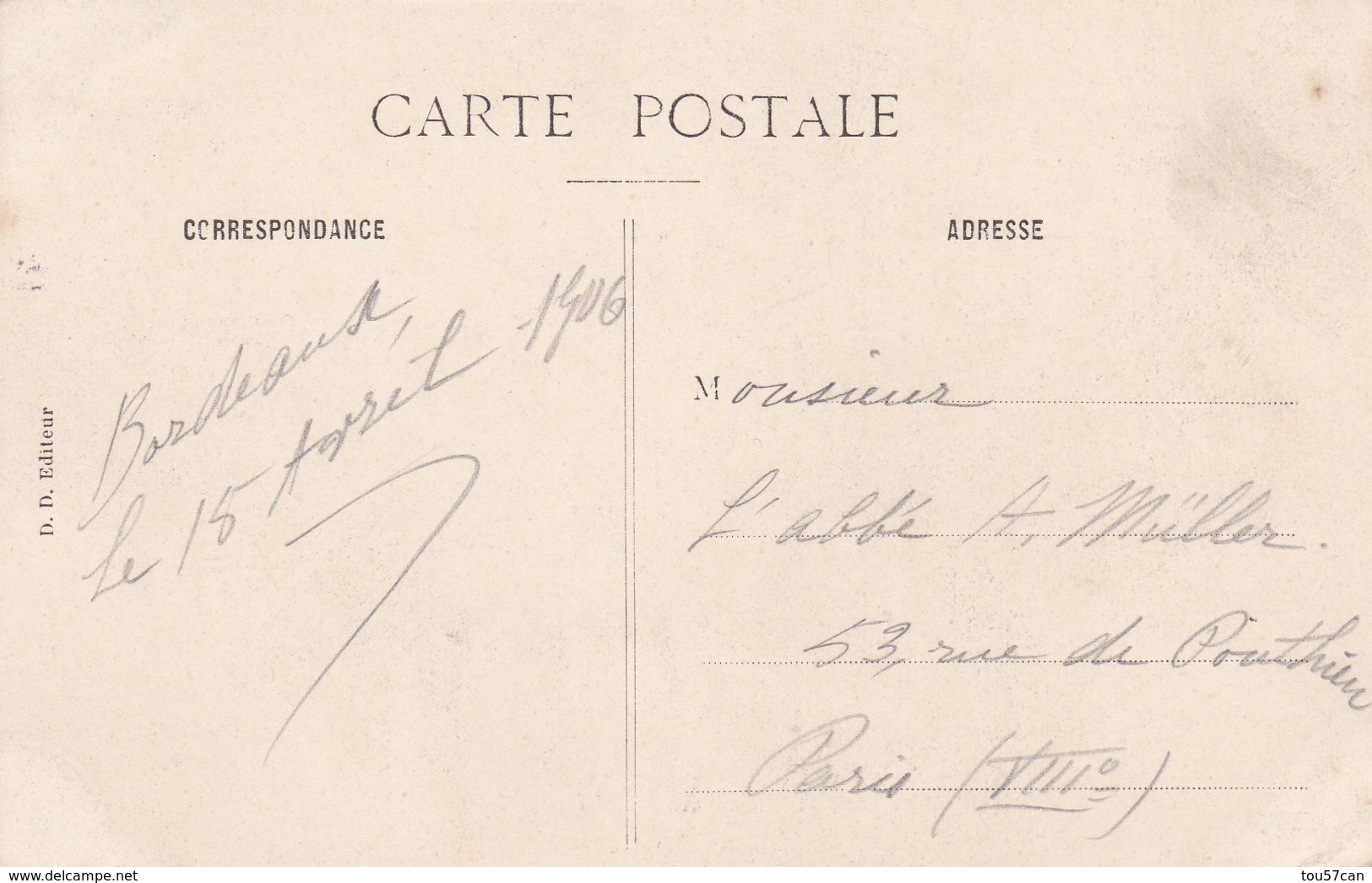 BORDEAUX - GIRONDE - (30)  - CPA ORIGINALE DE 1906. - Bordeaux