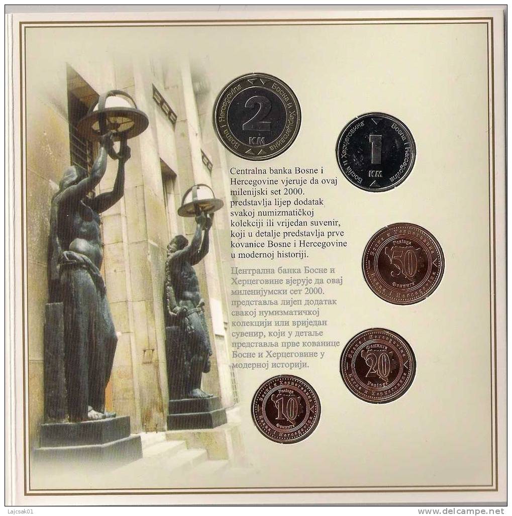 Official Millennium Coin Mint Set Of Bosnia And Herzegovina 2000.In Special Folder.RARE ! - Bosnia Erzegovina