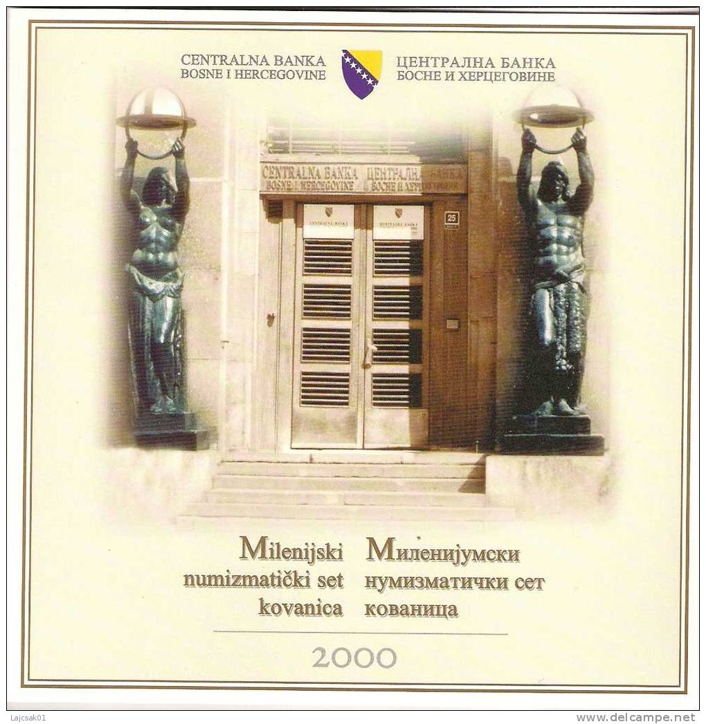 Official Millennium Coin Mint Set Of Bosnia And Herzegovina 2000.In Special Folder.RARE ! - Bosnia Erzegovina