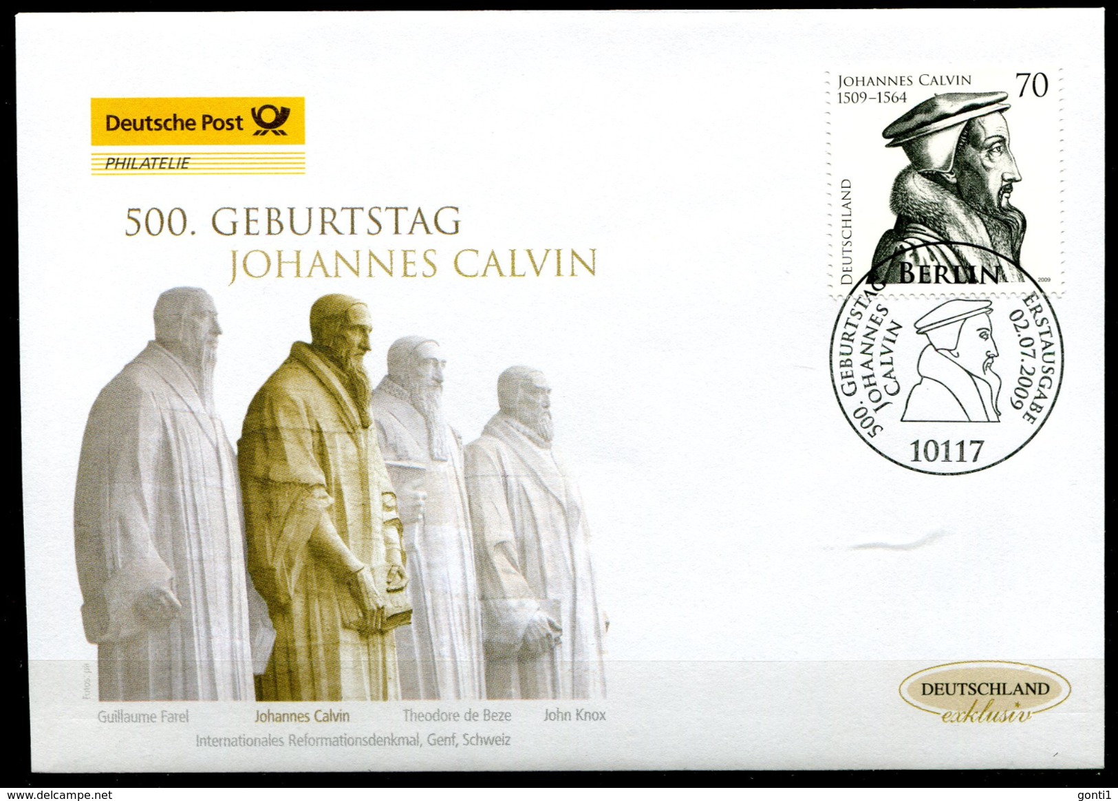 First Day Cover Germany 2009 Mi. Nr.2744 Ersttagsbrief "500.Geburtstag Von Johannes Calvin,Reformator " 1 FDC - Altri & Non Classificati