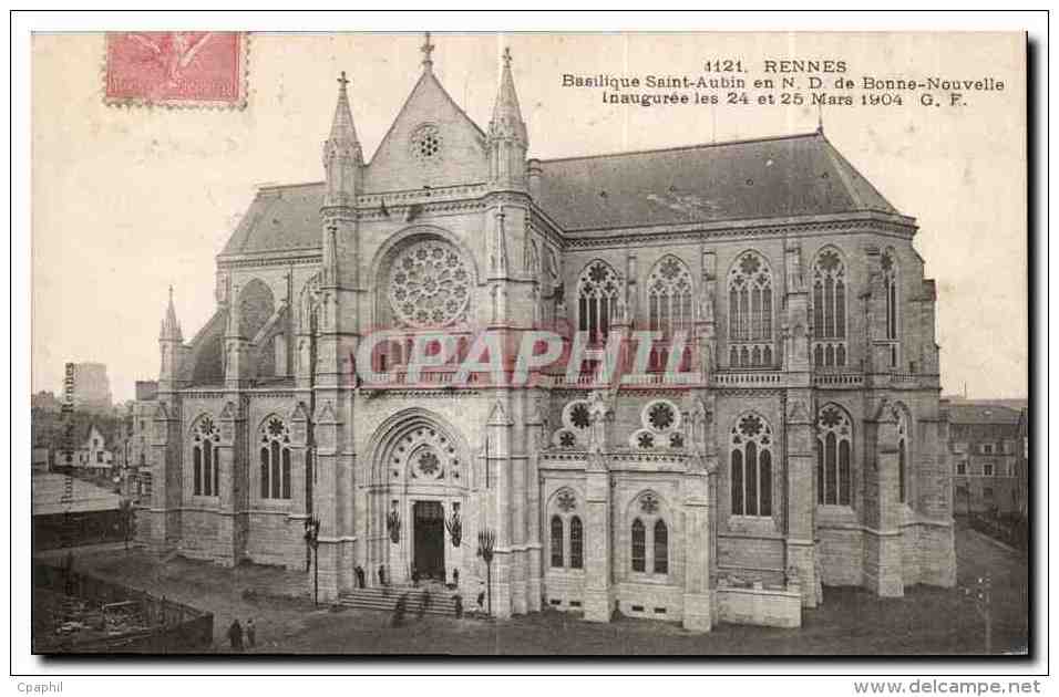 CPA Rennes Basilique Saint Aubin En De Bonne Nouvelle Inauguree Les Mars - Rennes