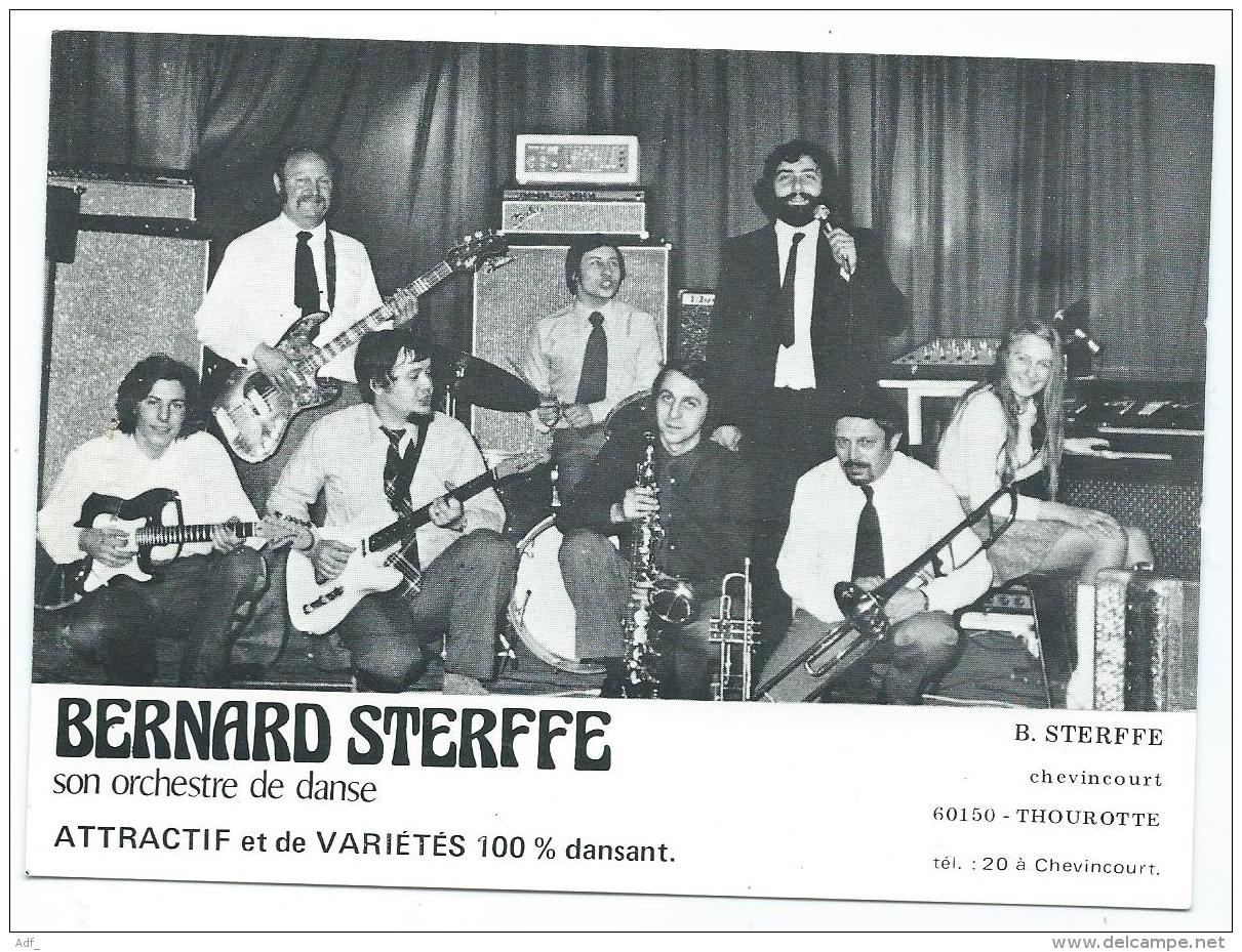 CARTE PUB PROMOTION BERNARD STERFFE ET SON ORCHESTRE DE DANSE, CHEVINCOURT, THOUROTTE, OISE 60 - Musique Et Musiciens