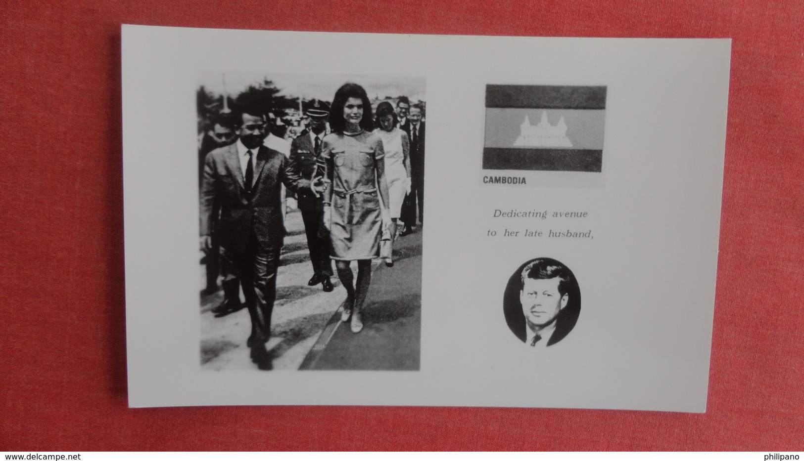 RPPC President Kennedy Wife In Cambodia Dedicatiing Avenue To Her Late Husband -   --ref 2550 - Famous Ladies