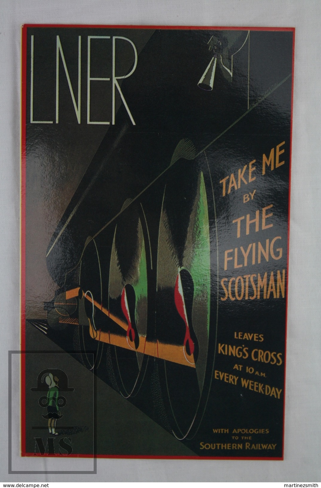 Old 1932 Flying Scotsman Train Advertising Reproduction Card - Calendar - Printed In Spain 1991 - Trenes