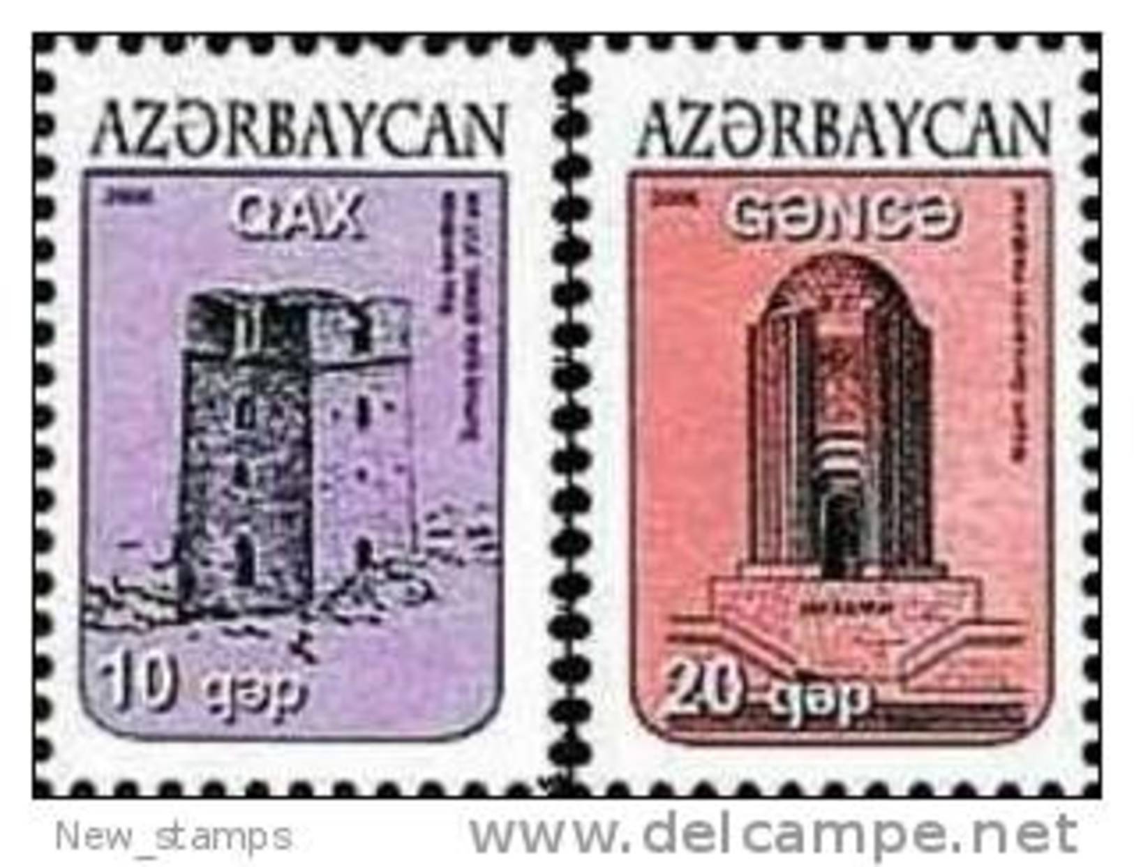 Azerbaijan 2006 Definitive Issue Towers 2v MNH - Azerbaïjan