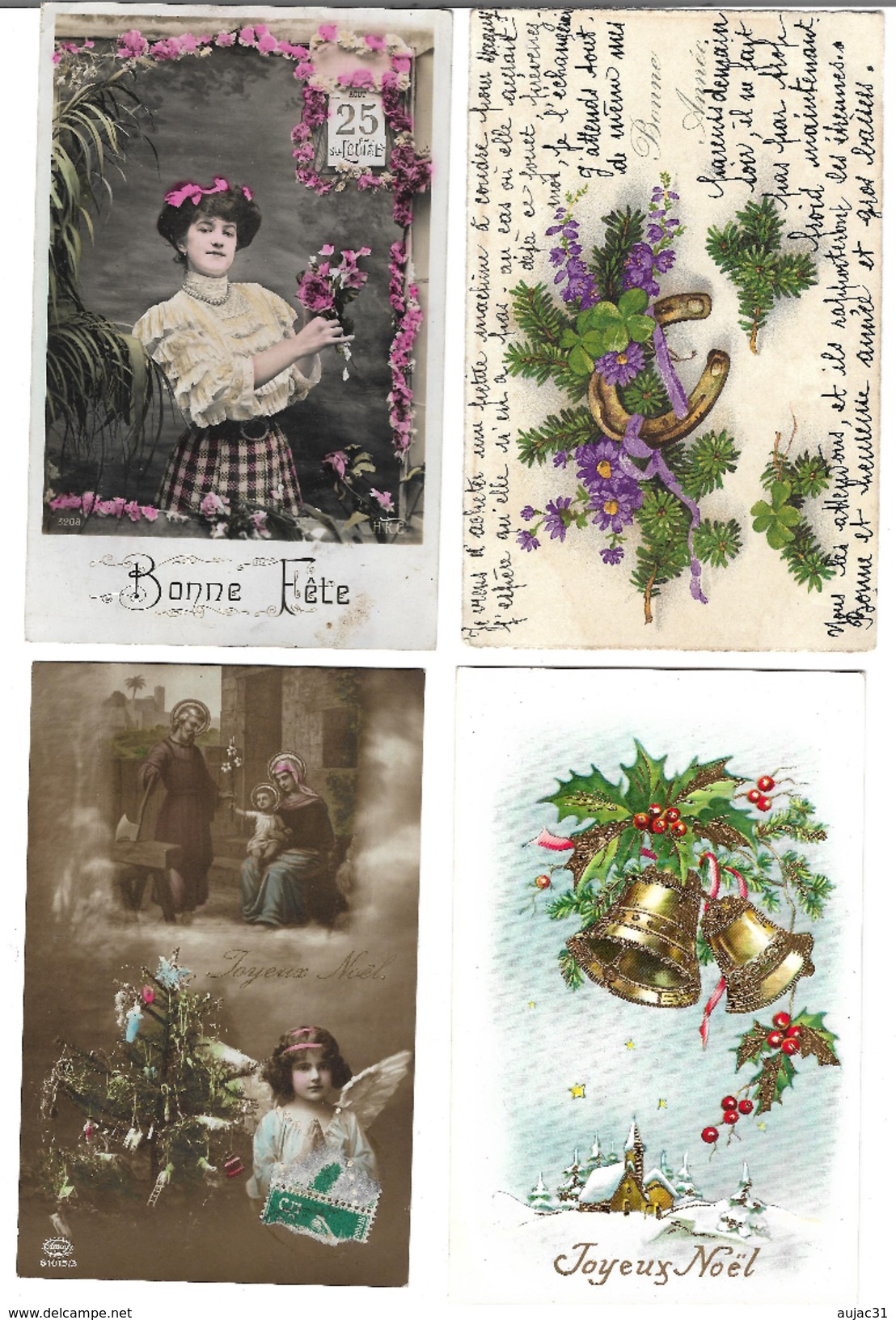 Fantaisies divers - Lot de 100 cartes - 1er avril - Noël - Enfants - Femmes - Fleurs - Couples - Pâques - etc