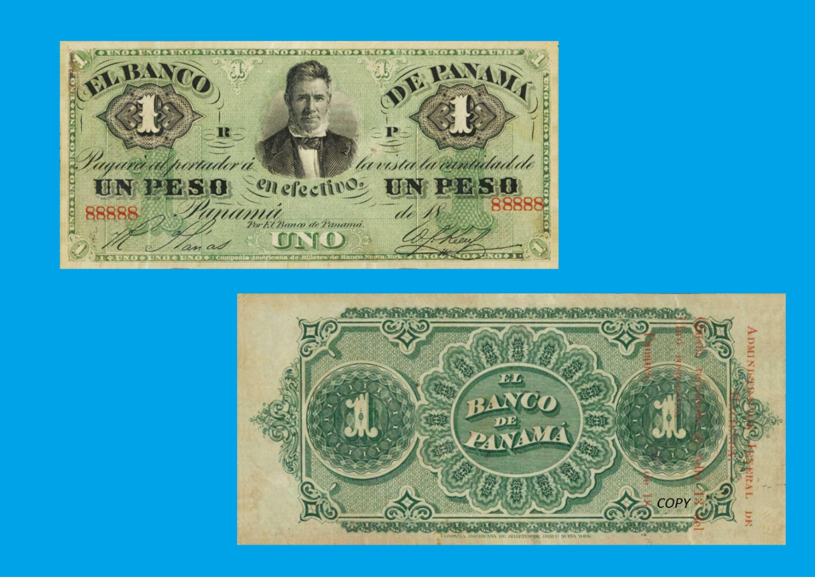 PANAMA1  PESOS 1869  - Copy - Copy- Replica - REPRODUCTIONS - Panama