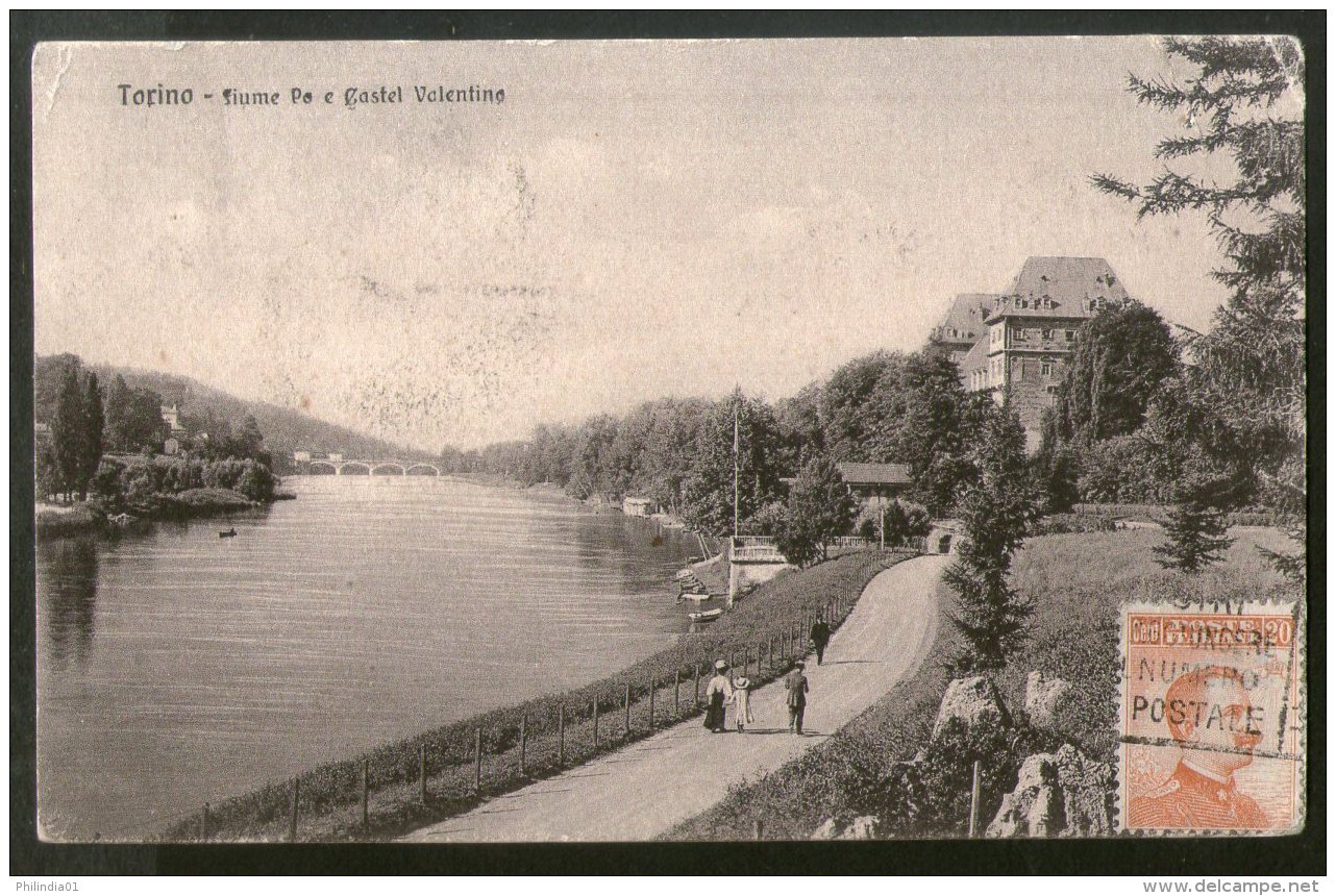 Italy 1921 Torino Castle Valentine Bridge To Finland View Picture Post Card # 217 - Other & Unclassified