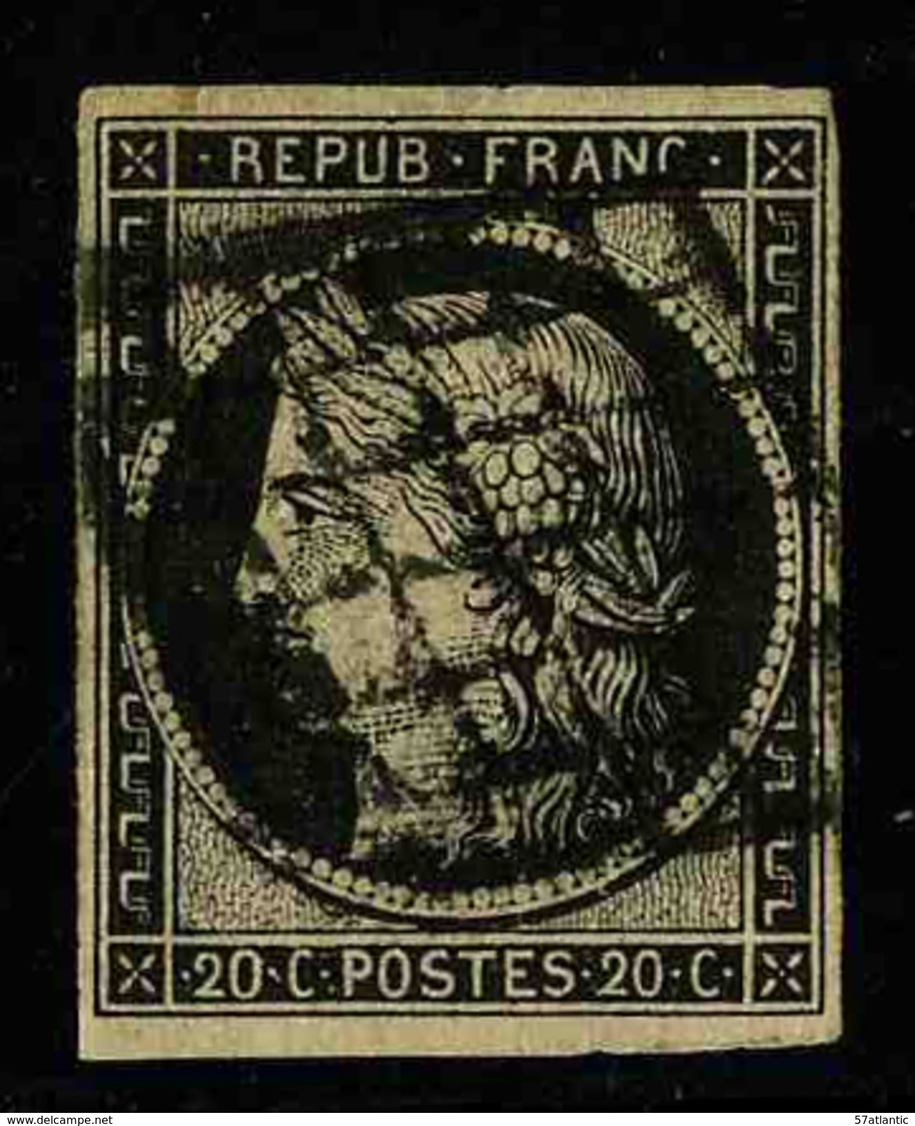 FRANCE - YT 3 - CERES IIe REPUBLIQUE - TIMBRE OBLITERE - 1849-1850 Ceres