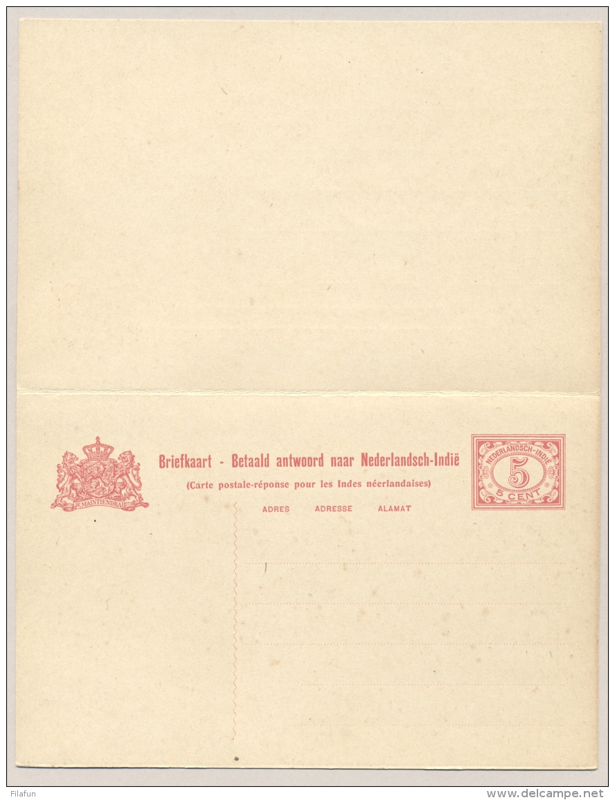 Nederlands Indië - 1920 - 5+5 Cent Vürtheim II, Briefkaart G28 - Ongebruikt - Niederländisch-Indien