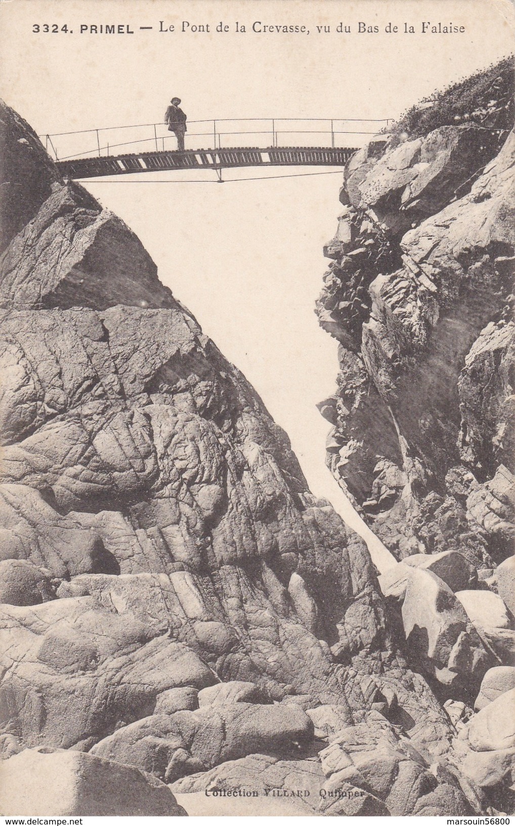 CPA - N° 3324 - Dept 29 - PRIMEL - Le Pont De La Crevasse Vu Du Bas De La Falaise - Primel