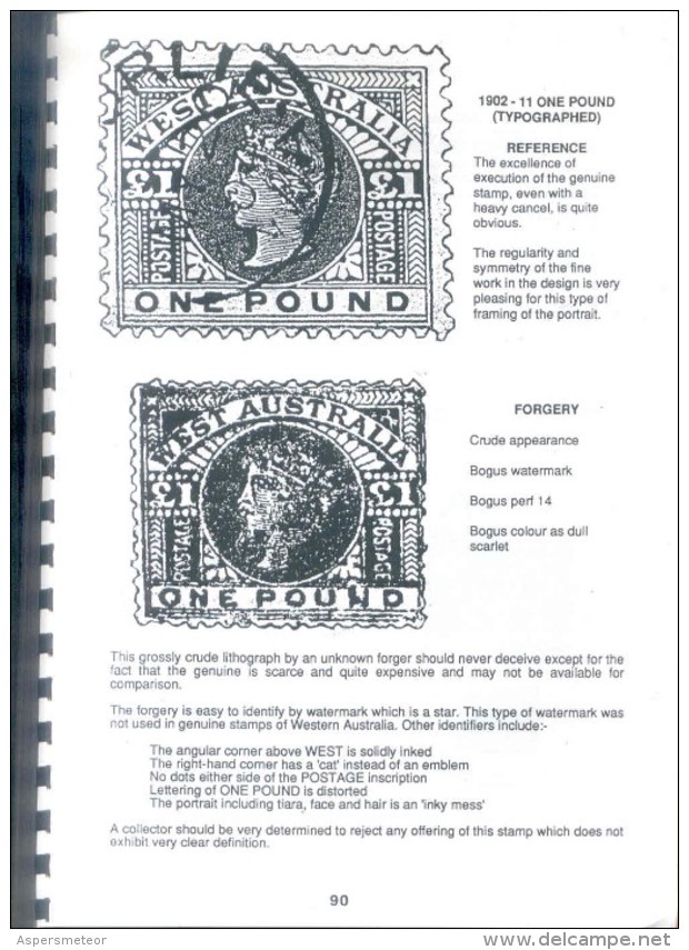 STAMP FORGERIES OF WESTERN AUSTRALIA BY MAVIS POPE  YEAR 1992 108  PAGES BOOK RARISIME - Vervalsingen En Reproducties