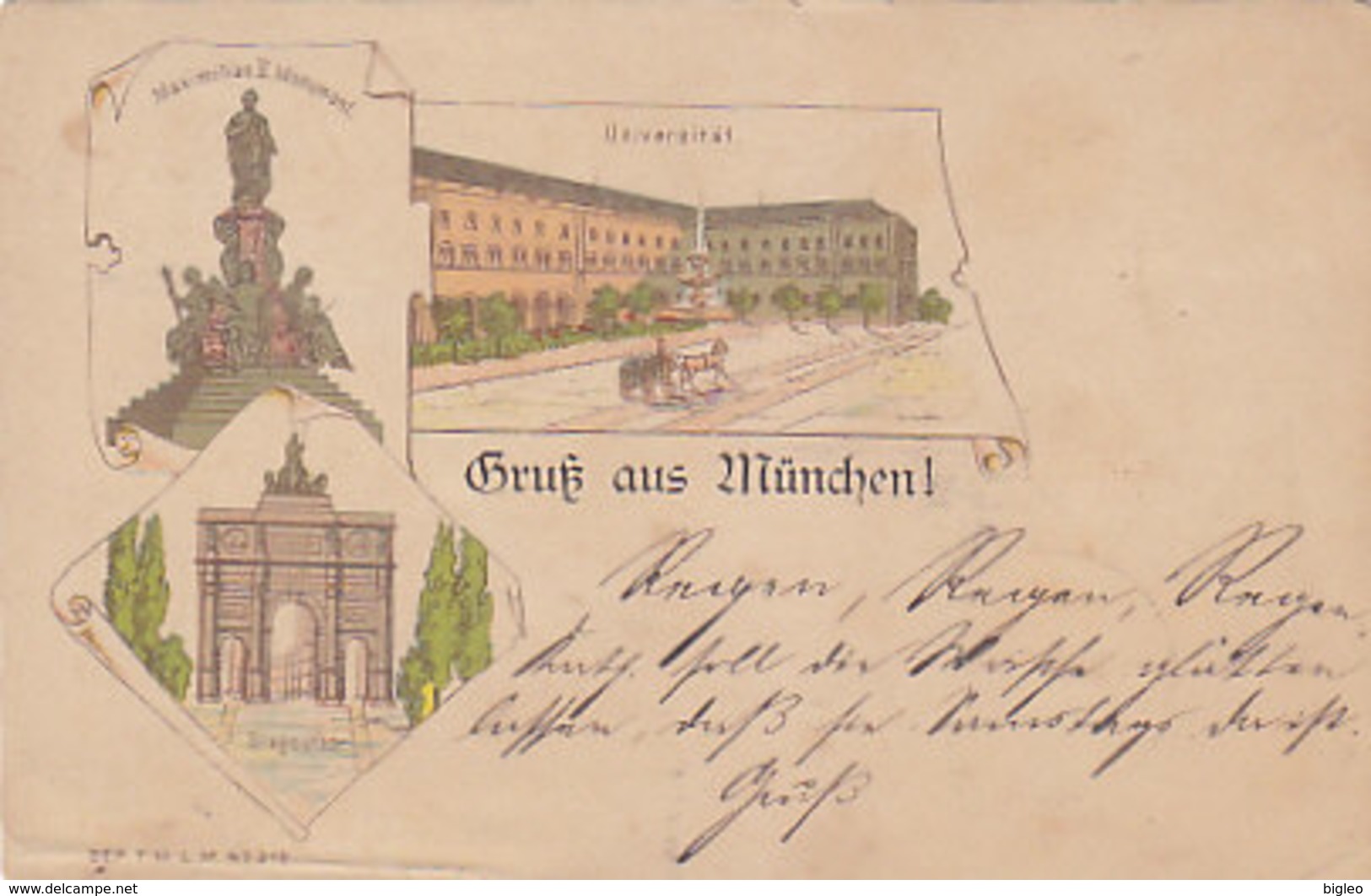 Vorläufer 1891 !!  - Gruss Aus München    (A34-160117) - Gruss Aus.../ Grüsse Aus...