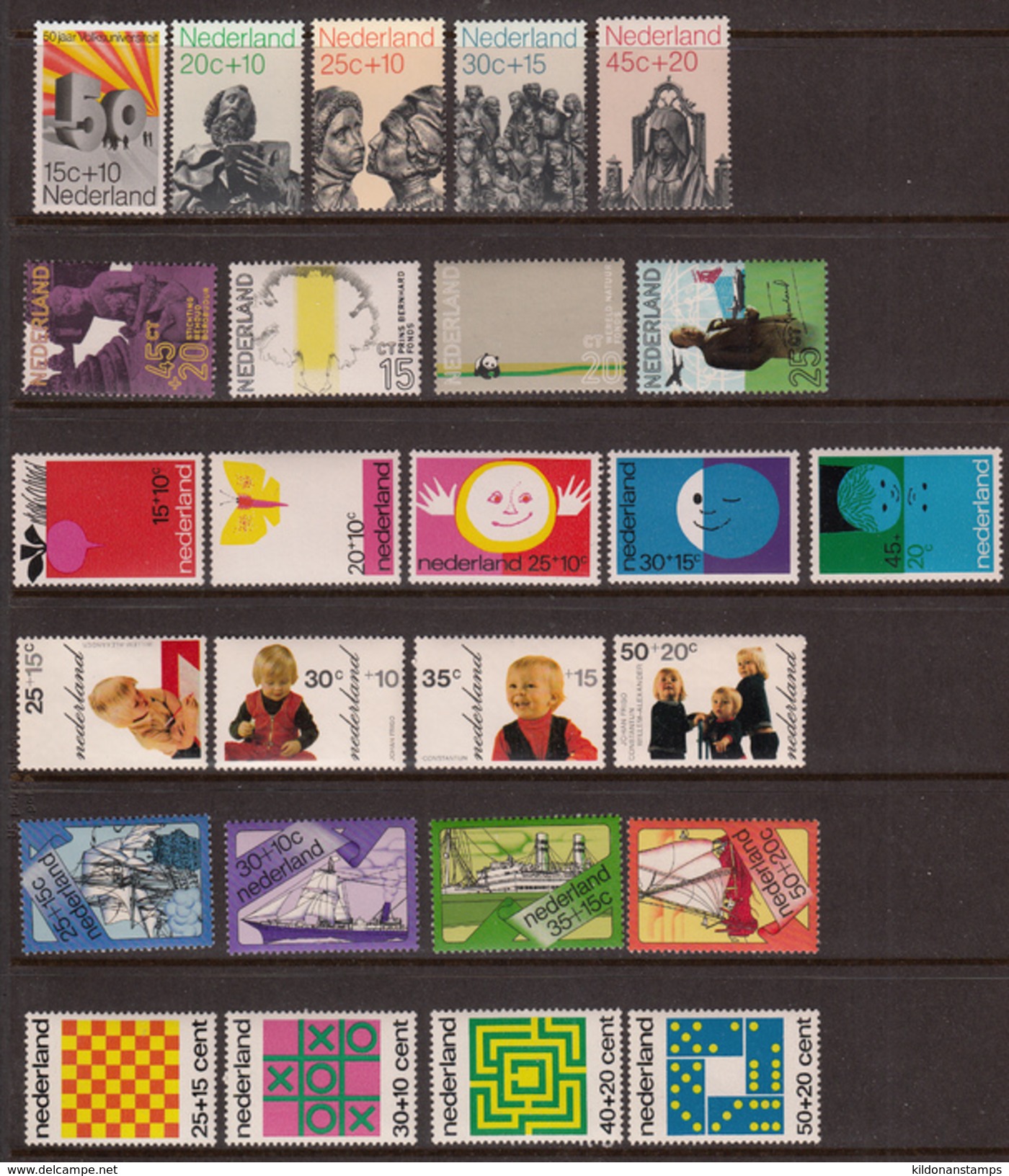 Netherlands 1971-73 Mint No Hinge,  Sc# B470-474, 490-492 + B475, B476-480, B481-484,B489-492,B493-496,B497-500 - Nuovi