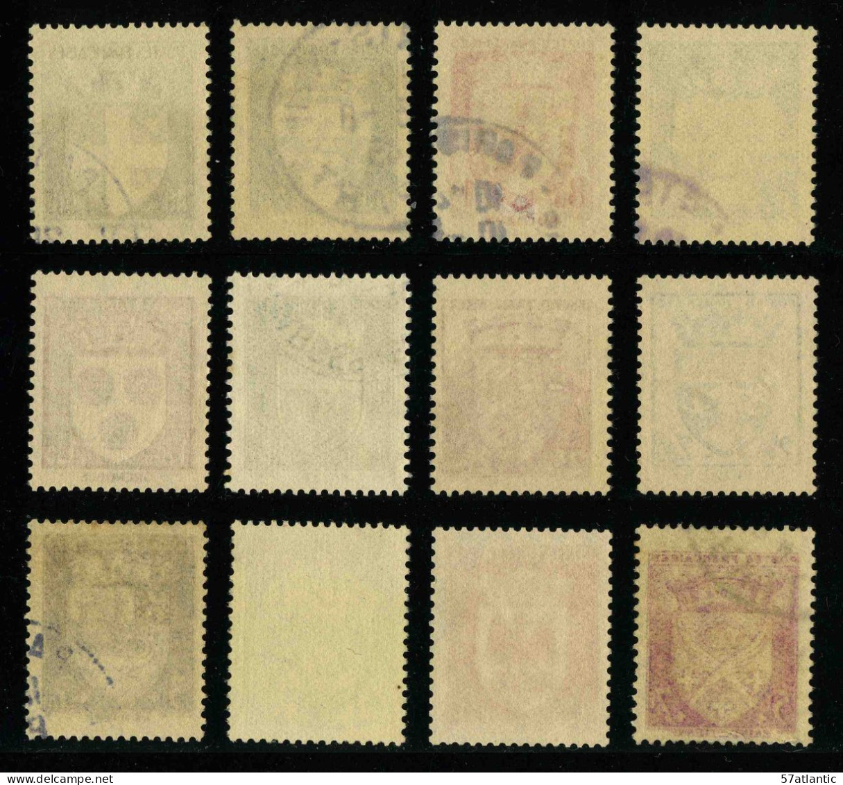 FRANCE - YT 553 à 564 - ARMOIRIES DE VILLES - SERIE COMPLETE 12 TIMBRES OBLITERES - Oblitérés