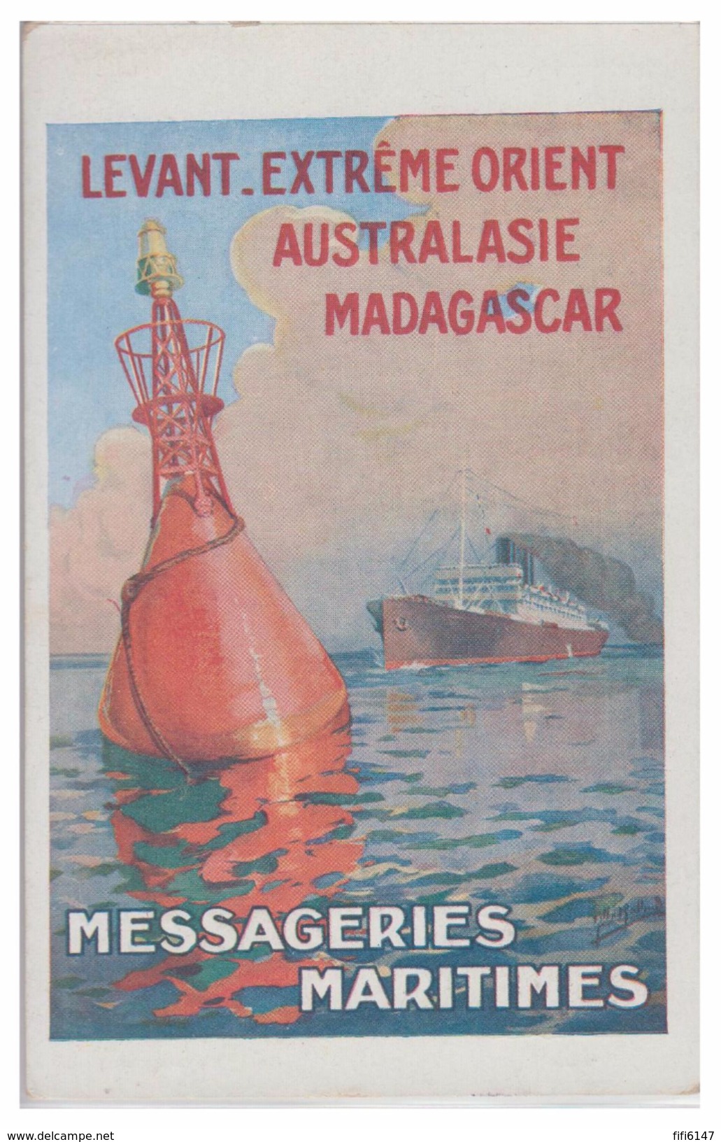 FRANCE - COMPAGNIE DES MESSAGERIES MARITIMES --CARTE PUBLICITAIRE--LEVANT EXTRÊME ORIENT ..--NON CIRCULEE--TB - Paquebots