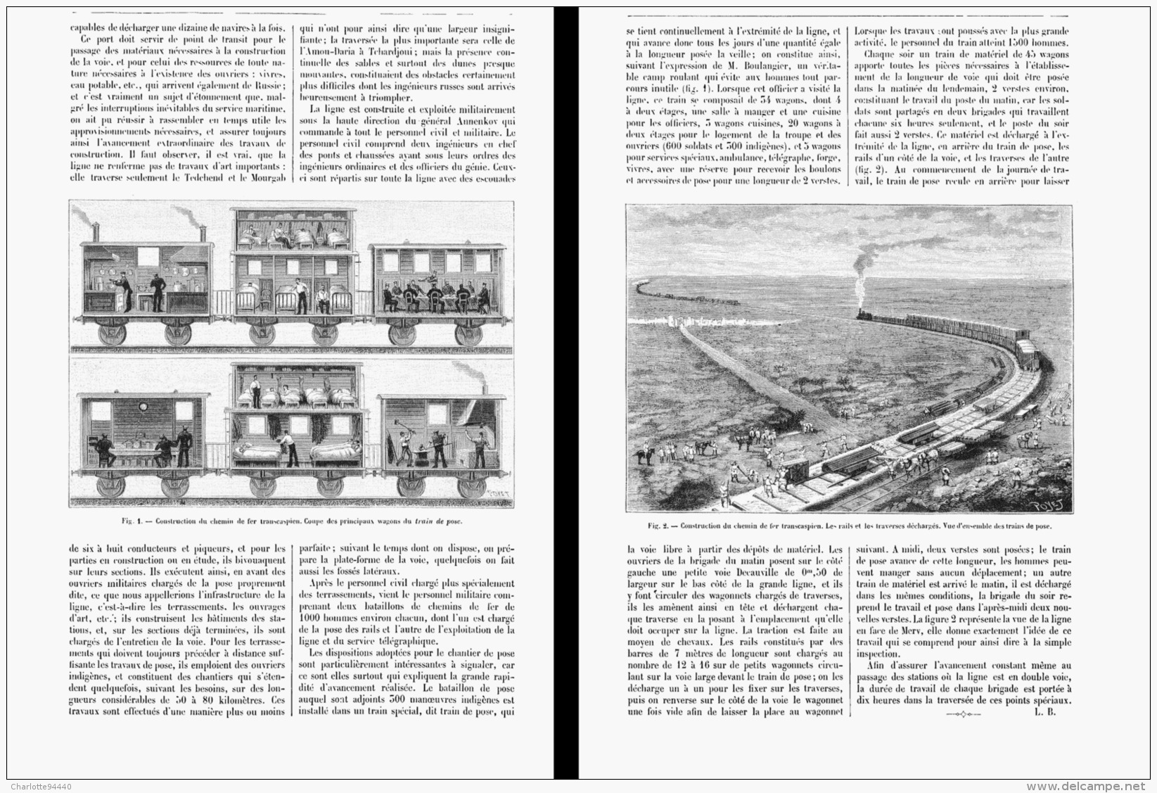 LE CHEMIN DE FER TRANSCASPIEN   1888 - Eisenbahnverkehr