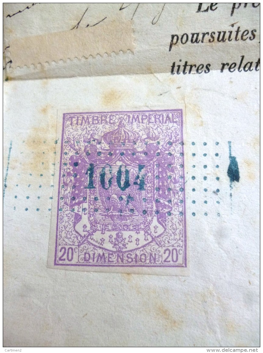 TAXE 15 CENTIMES A PERCEVOIR SUR LETTRE 1868 LE HAVRE + TIMBRE IMPERIAL DOMAINE DU TIMBRE - Autres & Non Classés