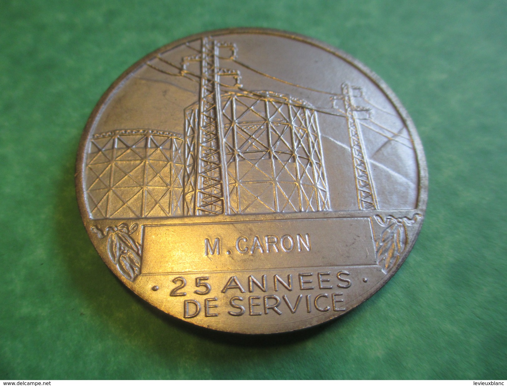 Médaille D'Ancienneté/ Entreprise/ Electricité De France Et Gaz De France/25 Années De Service/CARON/Modéle1961   MED103 - Professionnels / De Société