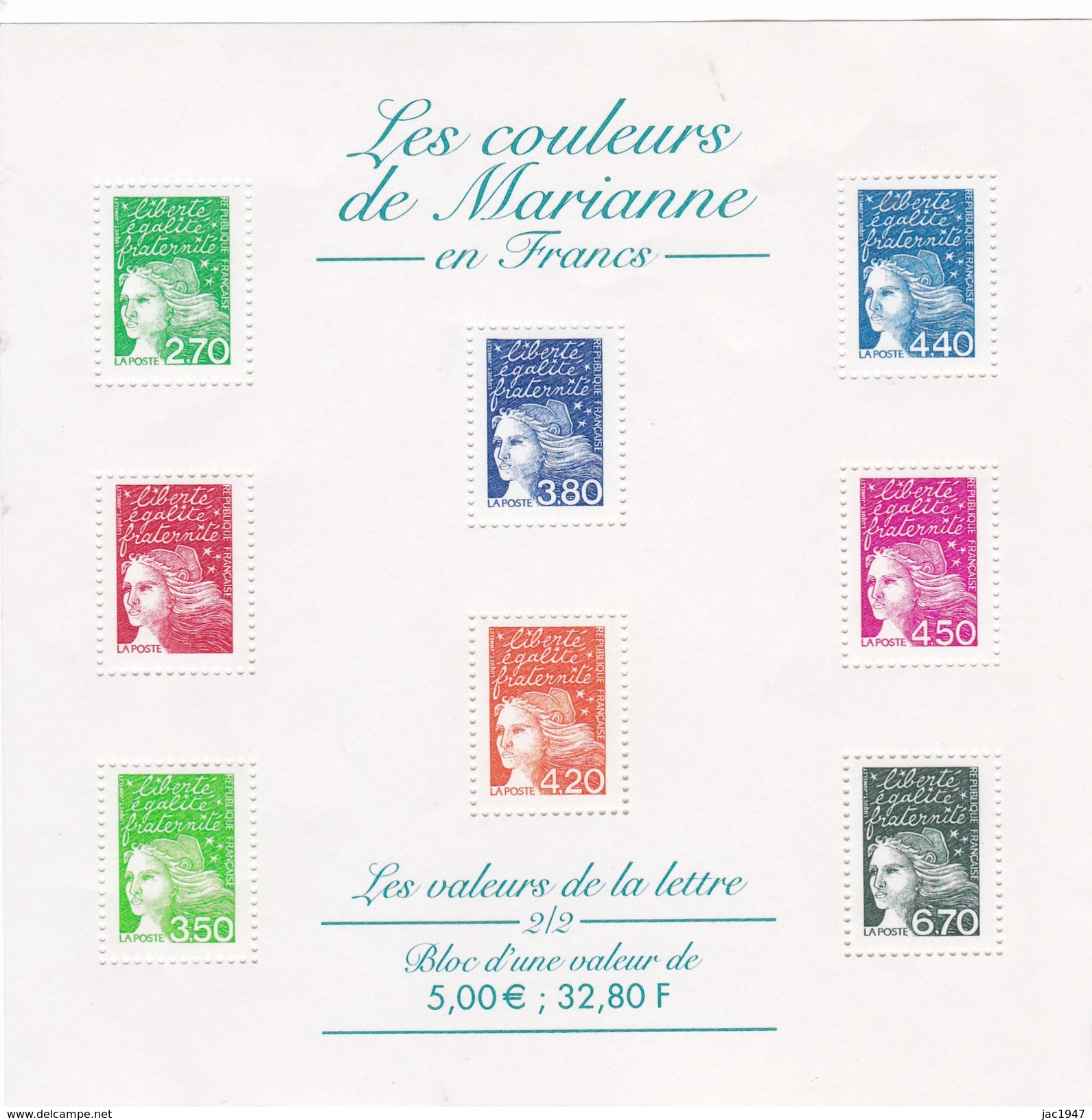 France Bloc ** Les Couleurs De Marianne . BF N°42 Cote YT 2011  13&euro;00 - Nuovi