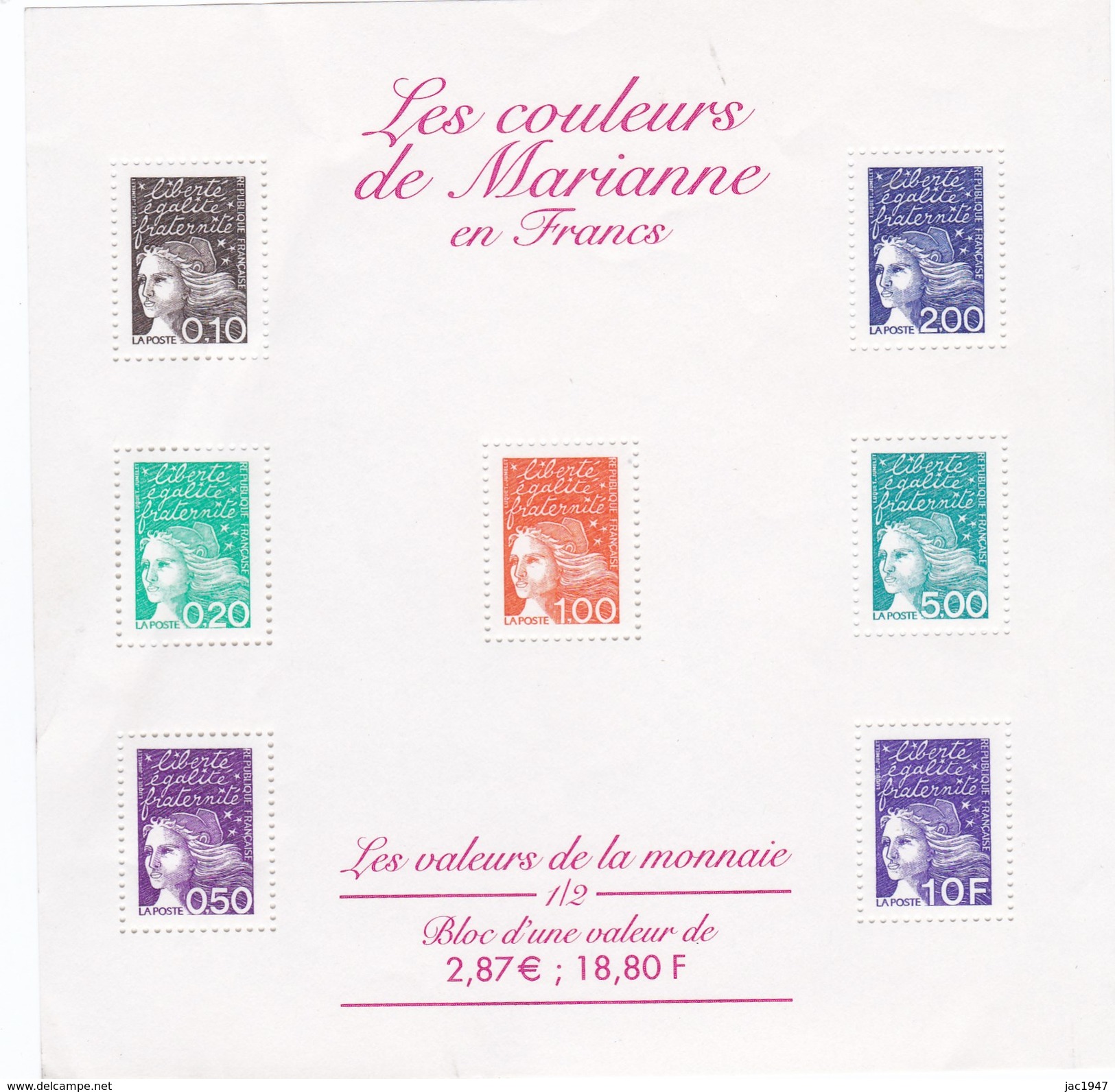 France Bloc ** Les Couleurs De Marianne . BF N°41 Cote YT 2011  7&euro;00 - Mint/Hinged