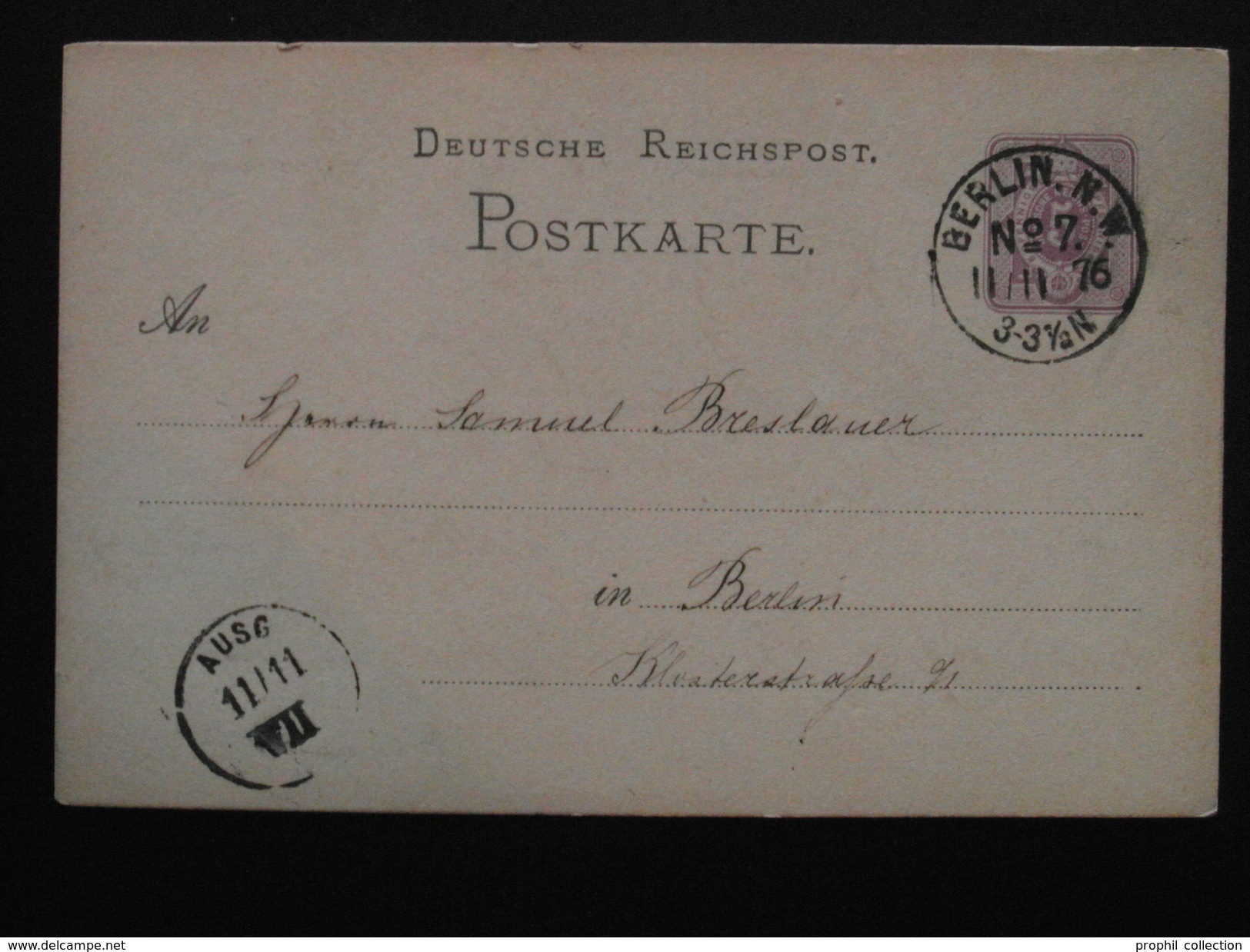 Allemagne - POSTKART Carte Postale Entier Postal Vers 1870-1875 / OBLITERATION à VOIR / Deutsche Reich - Storia Postale