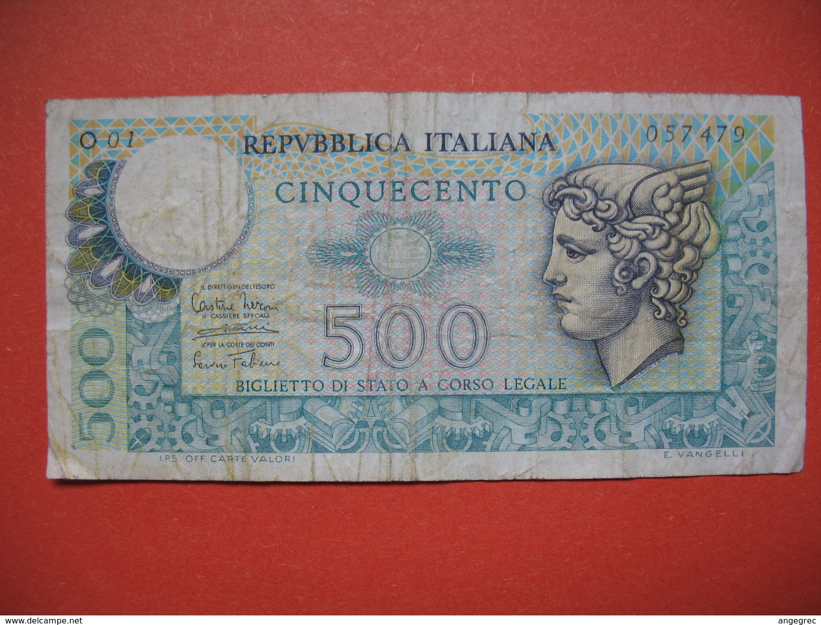 Billet De Banque  De 500 Lire  Republbica Italiana N° O 01 - 057479 Et  Z 09 - 609342 - 500 Lire