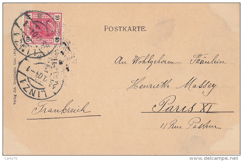 Autriche - Linz A. D. - Promenade Mit Dem Stifter Denkmal- Postmarked 1904 - Linz