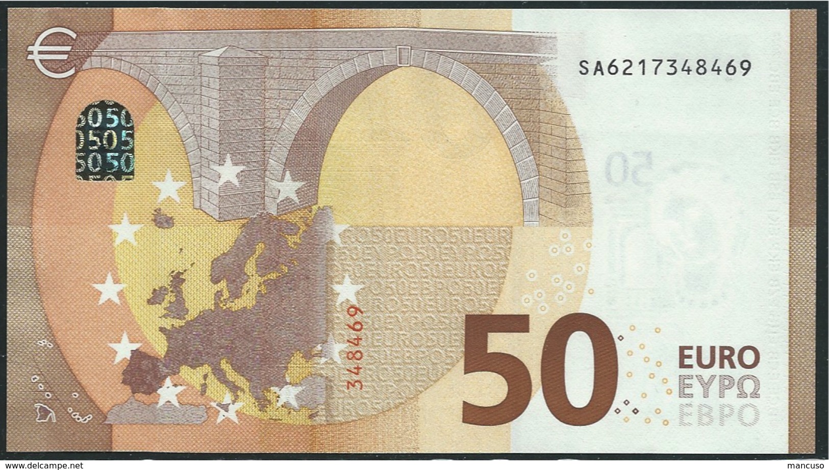 50 EURO ITALIA  SA  S008  - DRAGHI   UNC - 50 Euro