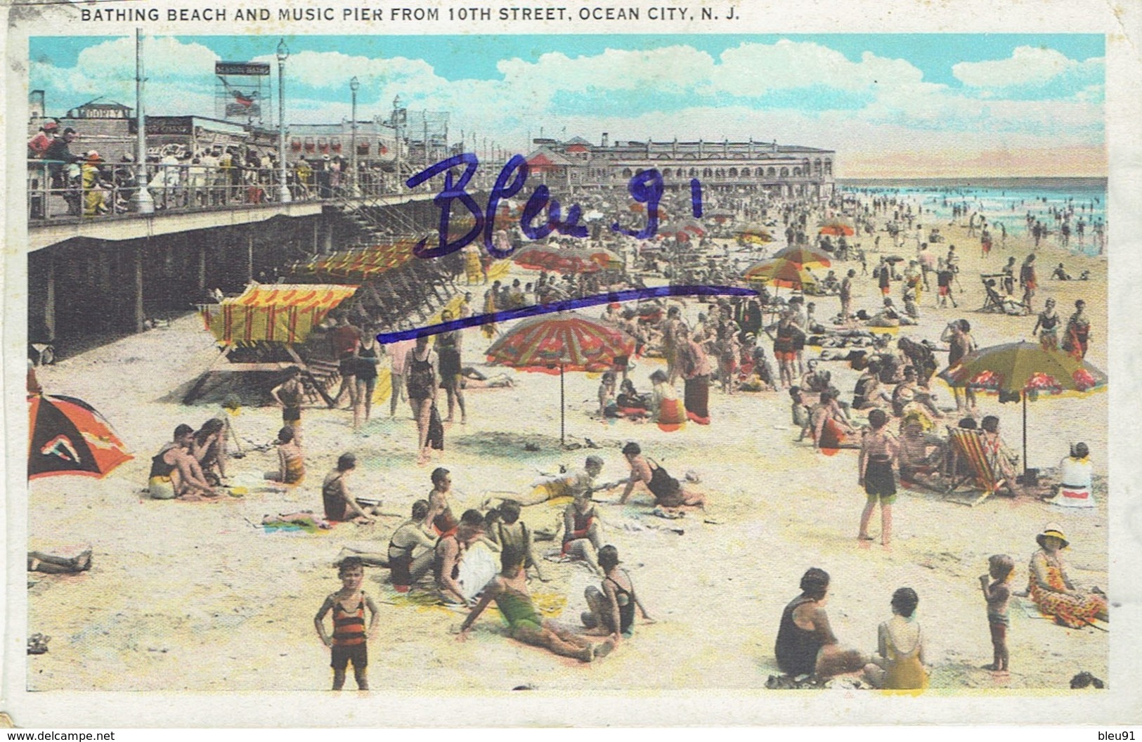 OCEAN CITY BATHING BEACH AND MUSIC PIER 1935 - Ocean City