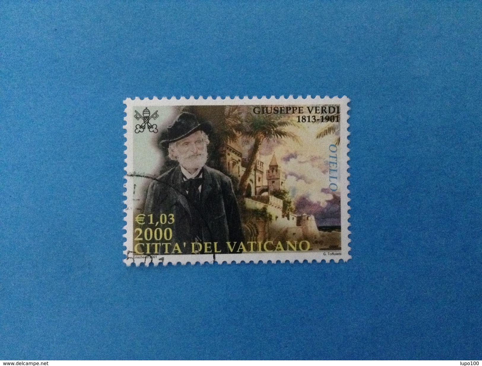 2001 VATICANO FRANCOBOLLO USATO STAMP USED - Giuseppe Verdi Da 2000 Lire 1,03 - - Usati